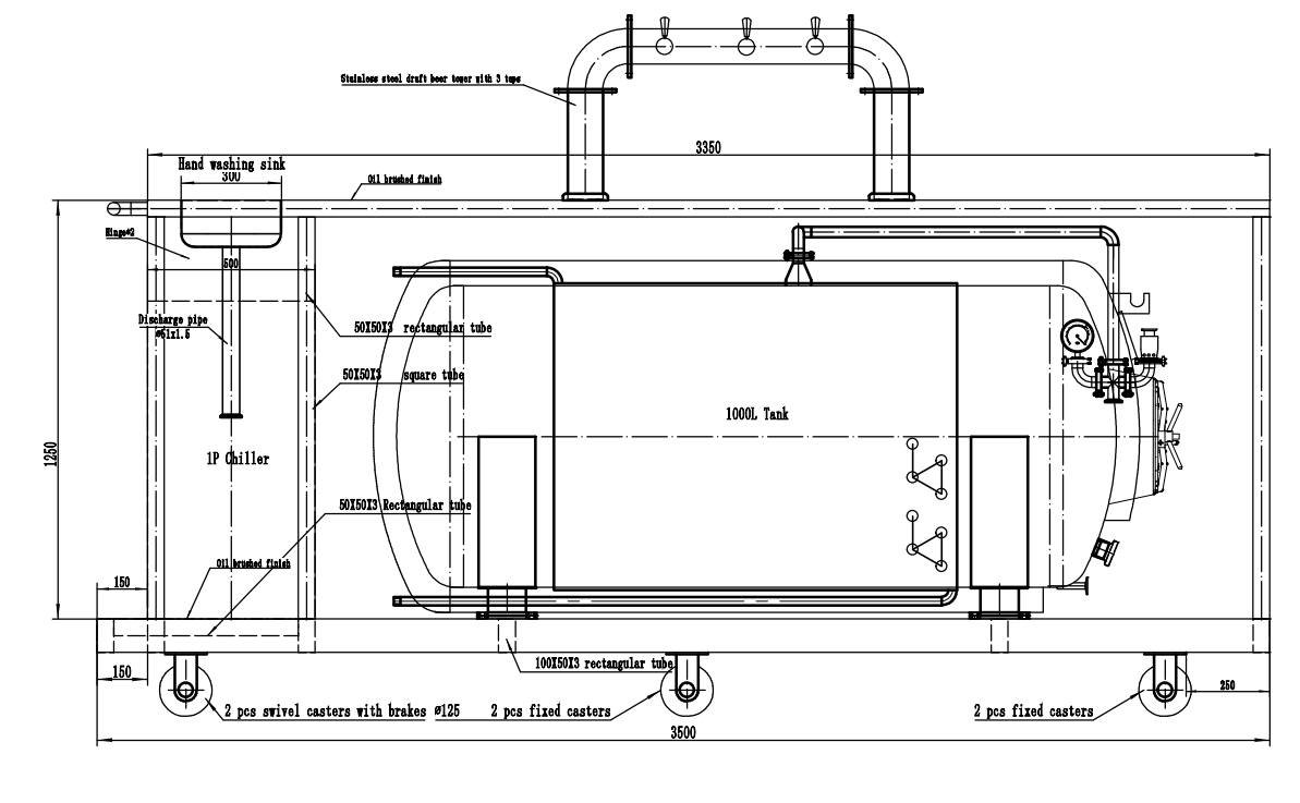 1000L Mobile Draft Beer Bar